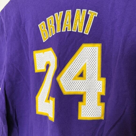 Kobe Bryant Los Angeles LA Lakers T-Shirt Womens Sz L Adidas #24 Purple NBA - Picture 6 of 9